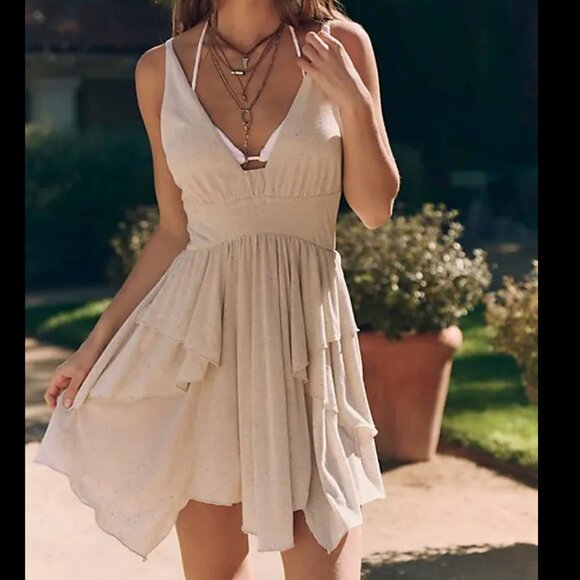 NWT Free People Star Gaze Mini Dress in Tofu - Picture 3 of 4